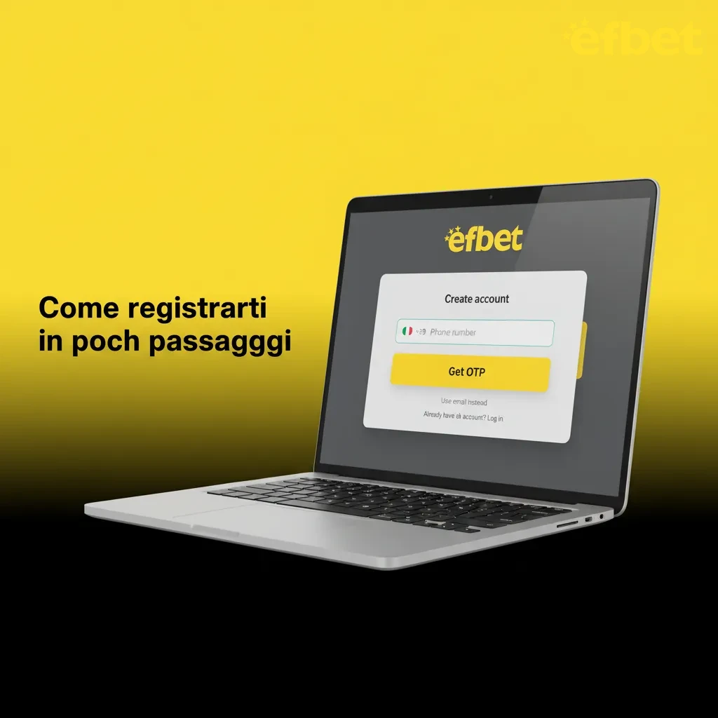 Grafica sulla registrazione in 5 passaggi: Registrati, dati personali, credenziali, verifica KYC, accetta T&C e deposito.