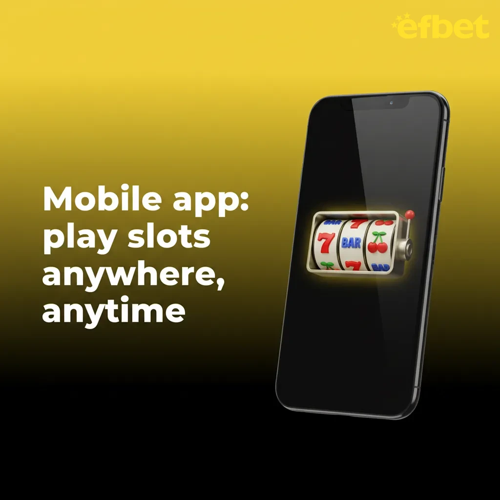 Smartphone showing slots app lobby, bottom menu Casino and Slots; available on iOS and Android.