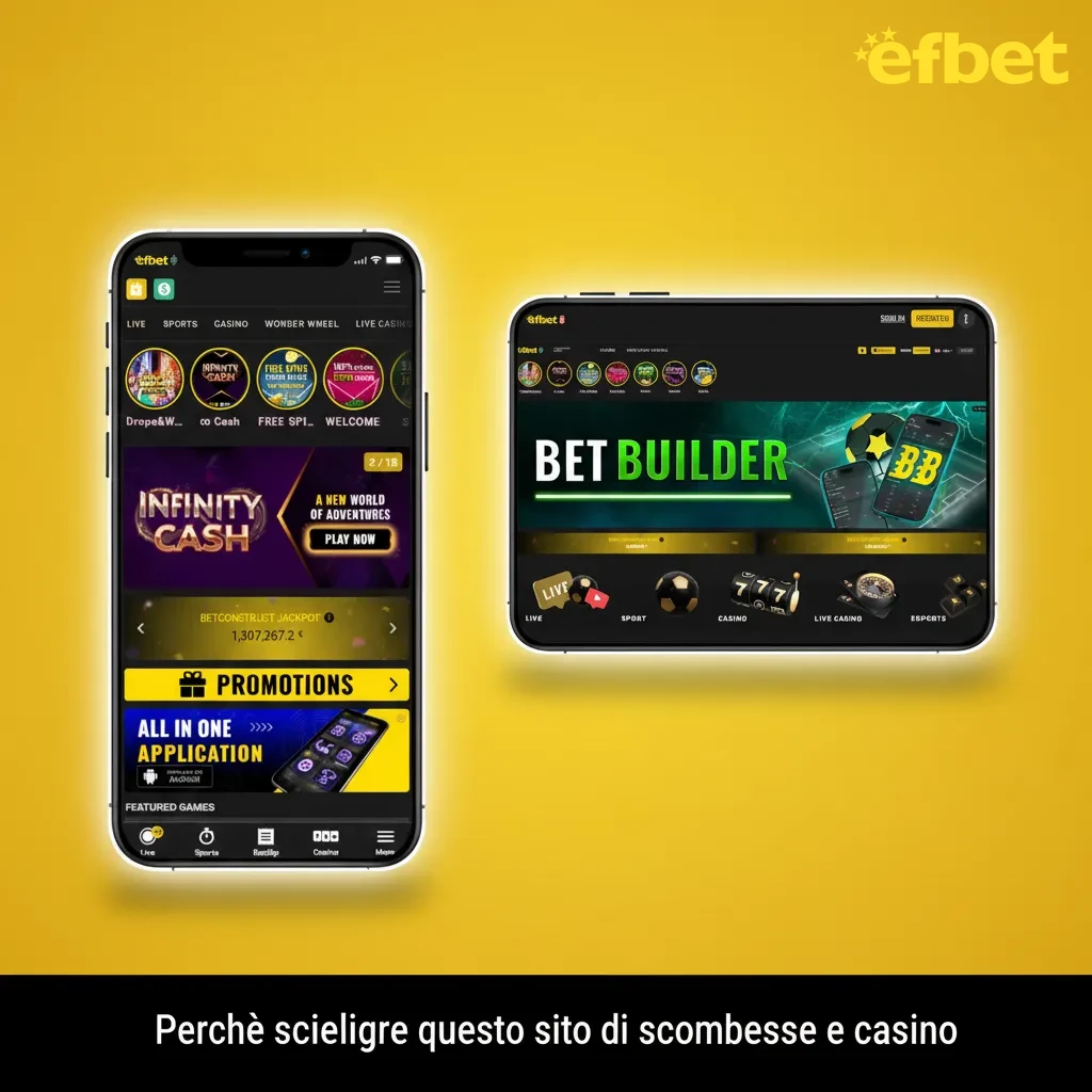 Illustrazione promozionale del sito di scommesse e casinò: quote competitive, pagamenti rapidi, gioco responsabile