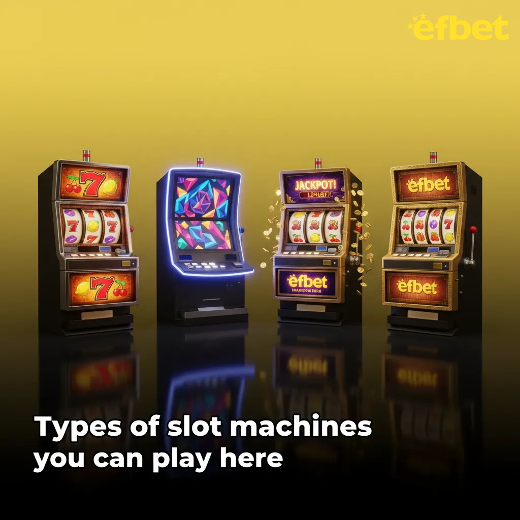 Infographic showing slot machine types: classic 3-reel, video, Megaways, progressive jackpots, Cluster Pays, Hold & Win.