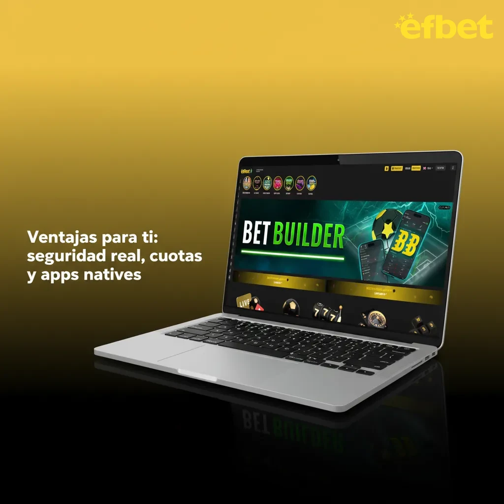 App de apuestas y casino en móvil con iconos de seguridad candado y 2FA y logos Android/iOS, plataforma regulada en España