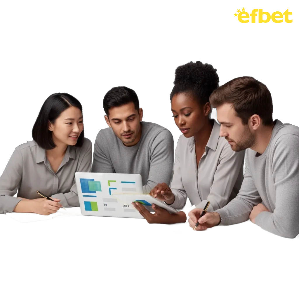 Efbet banner: European sports betting and casino with football, tennis, roulette, slots; 100% bonus up to €200 and app icons