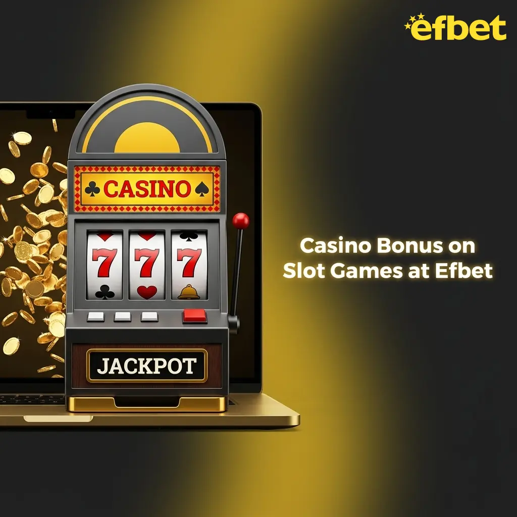 Efbet casino slot bonus offer showing 100% match up to 200 EUR for new players with ongoing rewards for existing users