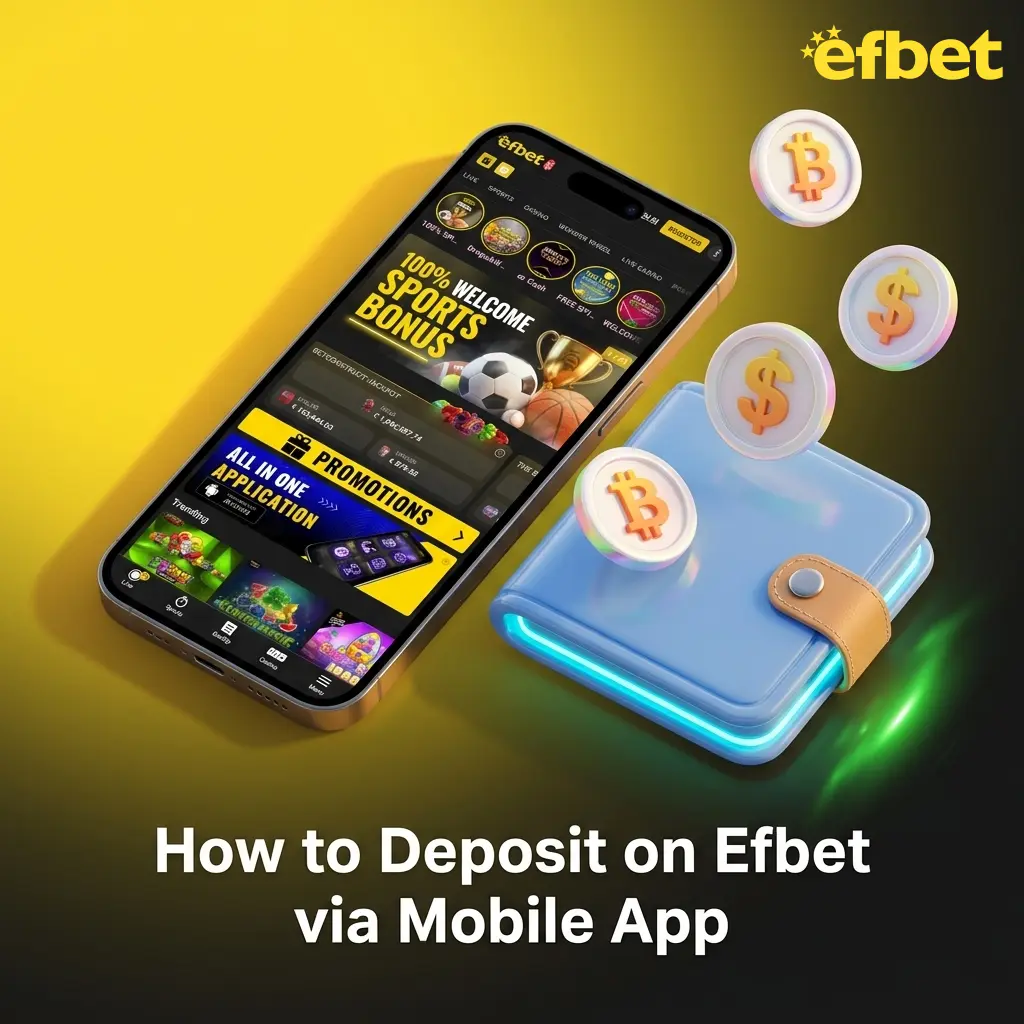 Efbet mobile app deposit screen showing cashier section with payment method options including Skrill Neteller and Paysafecard