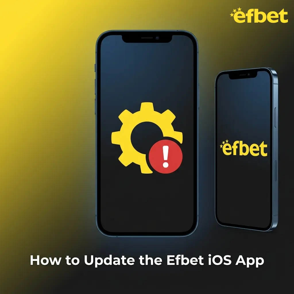 Efbet iOS app update process on iPhone showing App Store update button and installation steps