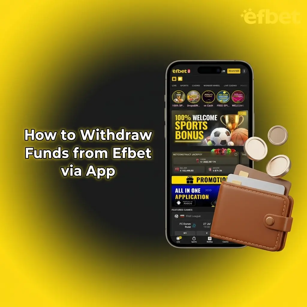 Efbet mobile app cashier screen showing withdrawal options including bank transfer Skrill and Neteller methods