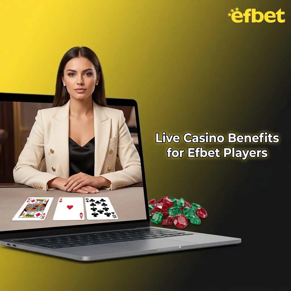Efbet live casino lobby showing roulette, blackjack, and baccarat tables with HD streaming and flexible bet limits